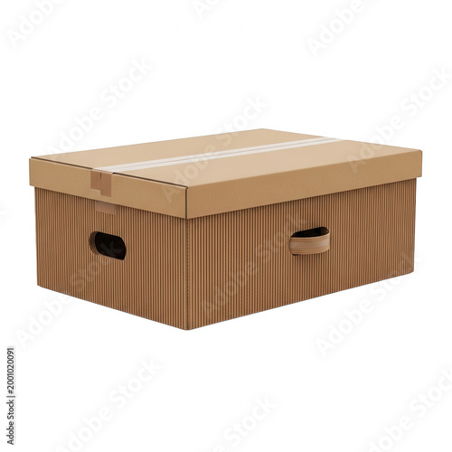 Brown cardboard box with two small holes on top