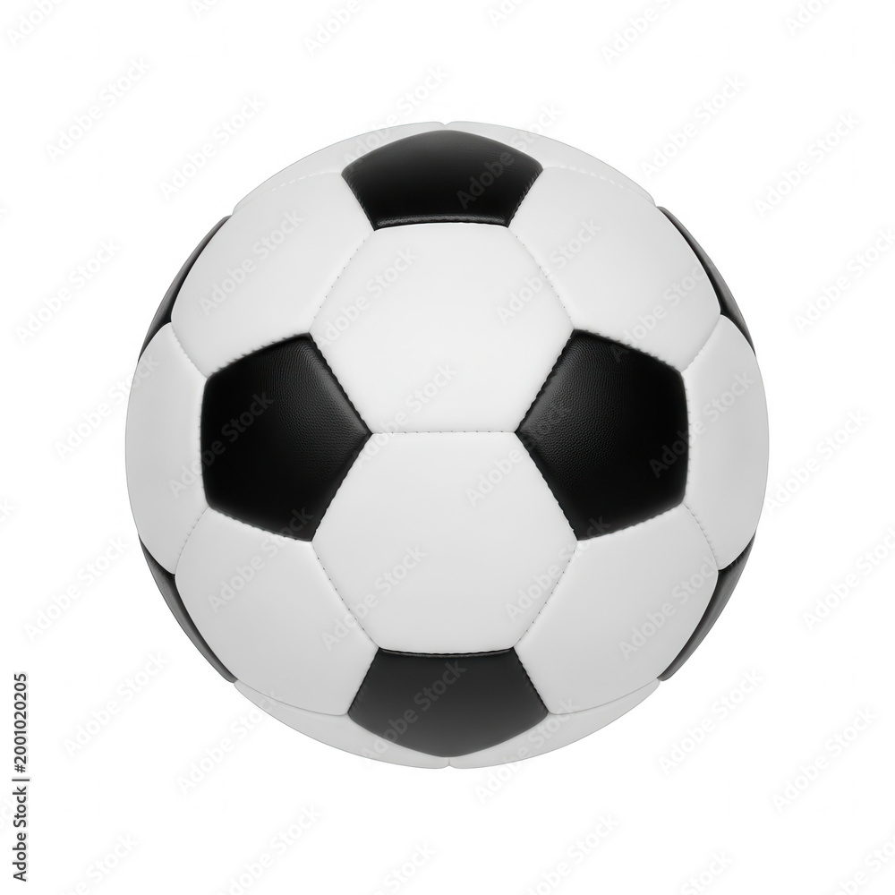 Fototapeta premium Classic black and white soccer ball with pentagons