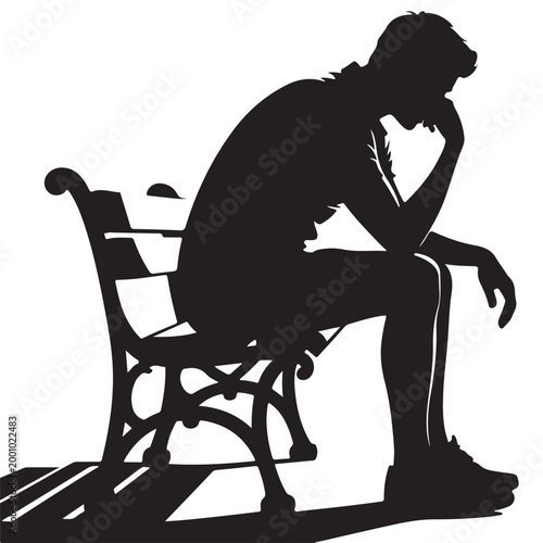 silhouette of person sitting on chair with hand on chin high quality professional detailed modern elegant stylish clean crisp vibrant colorful