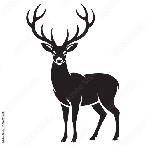 deer antlers silhouette with black fill against white background high quality professional detailed modern elegant stylish clean crisp vibrant colorful digital