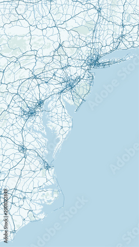Modern minimalist vector map of Washington D.C., USA. High-quality SVG illustration of District of Columbia city grid, Potomac River, and urban layout for posters and design.