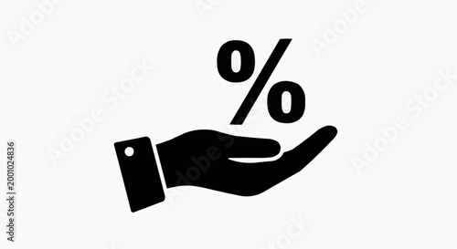 Hand Holding Percentage Icon for Discount and Commission