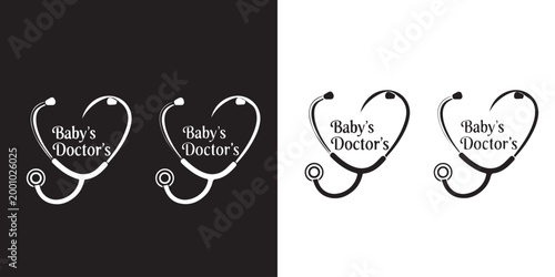 Medical stethoscopes a black and white illustration of healthcare tools