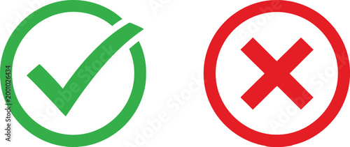 Check mark and cross icon Vector