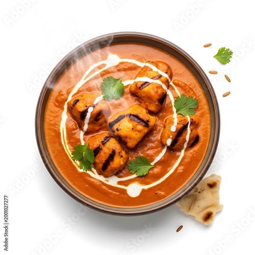 Delicious indian butter chicken curry in a bowl