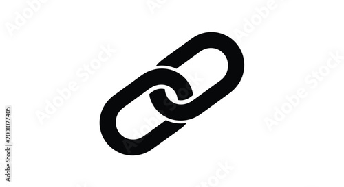 Chain link silhouette black on white background