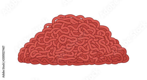 Pile of ground meat vector illustration on white background