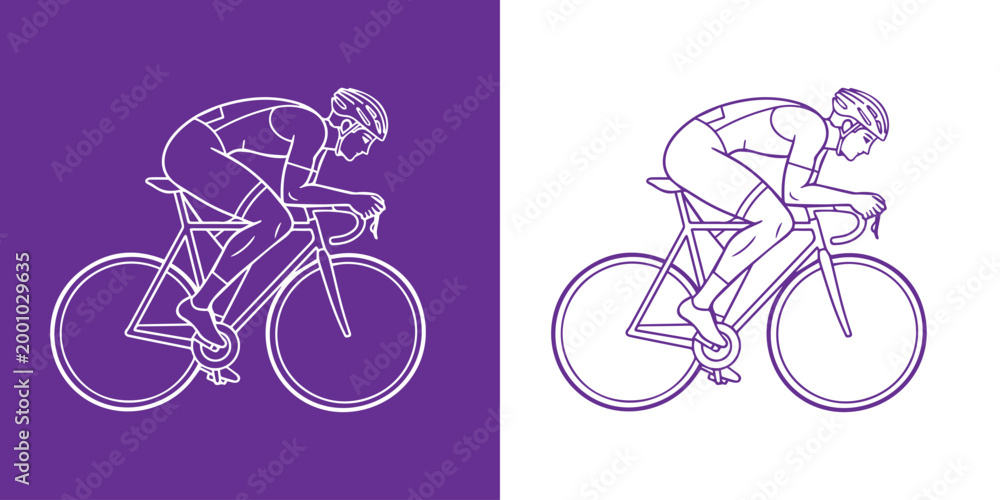 Obraz premium Cycling athlete sketch a dual tone illustration of a cyclist in motion