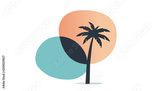  abstract palm tree with organic shapes