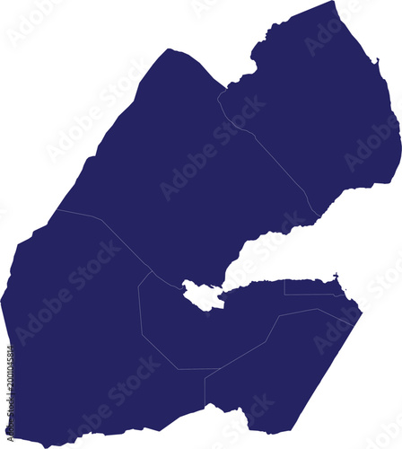 Djibouti Map Silhouette: A simple, sleek silhouette showcases the territorial boundaries of Djibouti. It symbolizes the geography of this African nation with graphic detail.