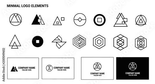 Geometric shapes for logo designs.