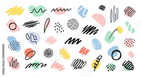 Colorful abstract shapes and patterns.