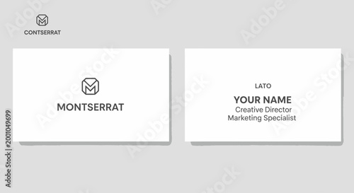 Business Card Design With Monserrat Logo.