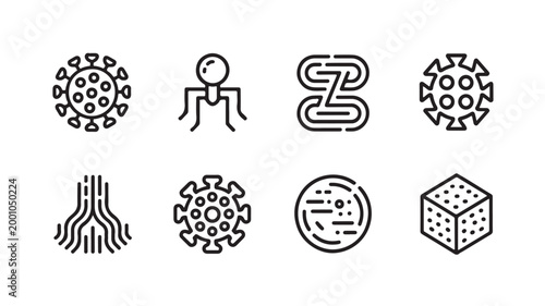 Set of medical and science icons for healthcare and research