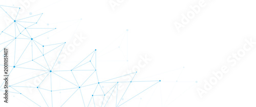 Schilderij op canvas Abstract white blue digital technology futuristic communication high tech concep