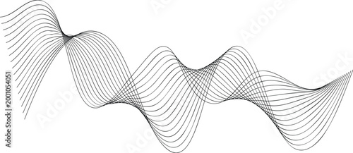 Abstract Wavy Line Pattern Vector Set with Flowing, Curved Lines for Backgrounds, Digital Art, and Modern Design Projects