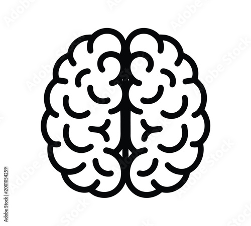 Human brain icon, vector illustration of mind and intelligence symbol with mental health awareness, brainstorming, and creativity concept for psychology, education, innovation, and cognitive design