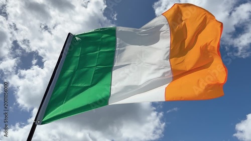 Irish flag flying in wind