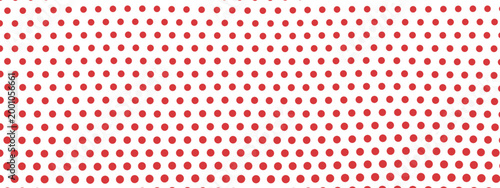 Dot red polka pattern with pink dots and graphic. Polkadot blend for geometric background strawberry white background. Black circle details for playful tablecloth or textile.