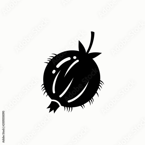 Black cartoon eyeball with lashes isolated on white background