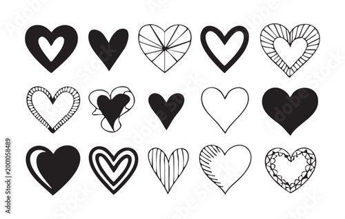 Autumn leaves vector collection with colorful foliage shapes and linear vein details on background.