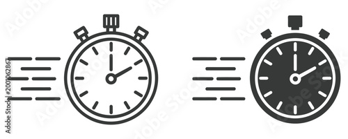 Time fast icon representing accelerated time flow, speed concept, urgency, deadline pressure, fast forwarding motion, productivity boost, time management efficiency