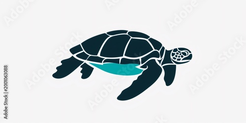 Sea turtle swimming presenting marine wildlife concept