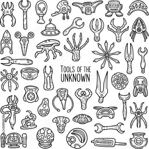 Tools of the Unknown: Hand-Drawn Alien Technology Set