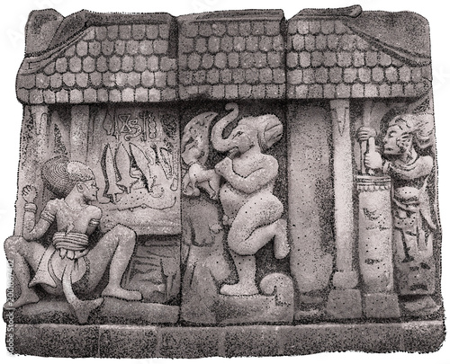Tableau sur toile Pointilism Illustration of Arca Kris