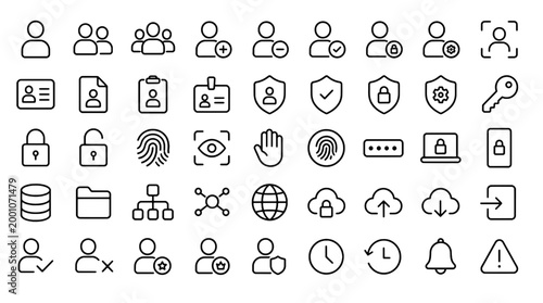 IAM Identity Access Management Security Icons - 36 Cybersecurity Vector Icons