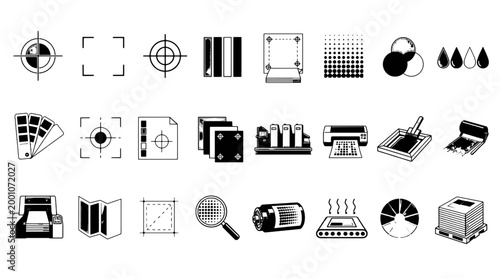 Photos Bleed Crop Marks Registration Pasa Isaretleri - 24 Print Industry Vector Icons f