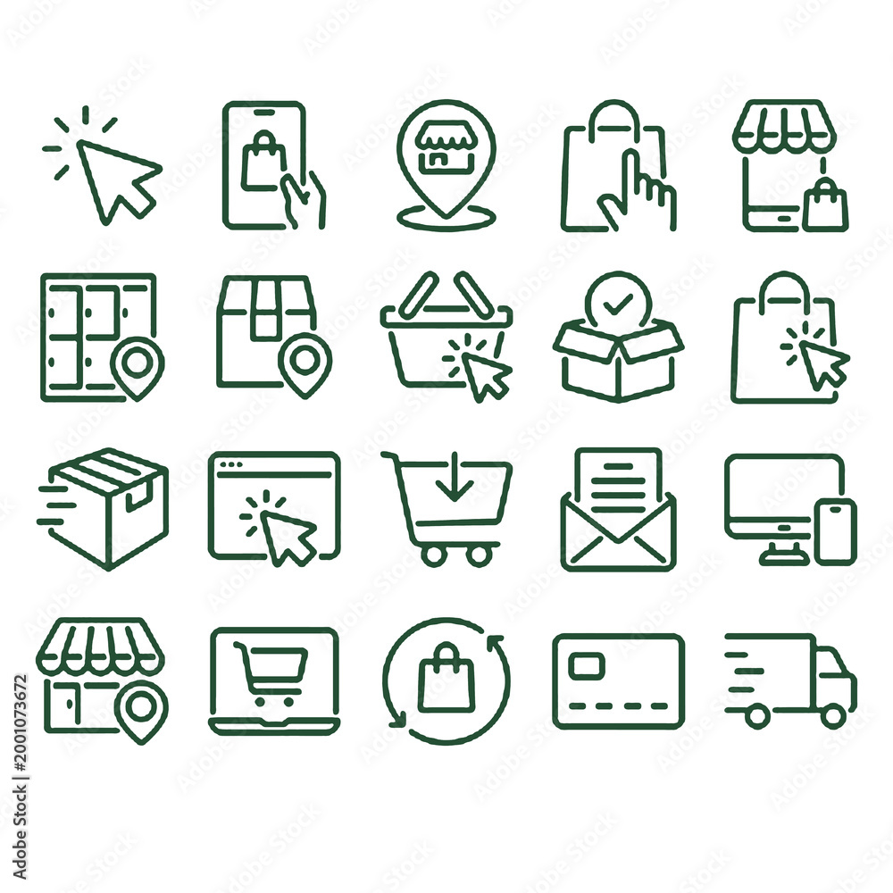 Fototapeta premium Collection of flat design business and travel icons isolated on transparent background