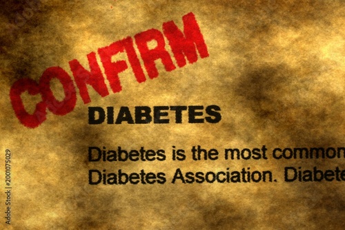 Confirmed Diabetes Diagnosis on Medical Document with Red Stamp