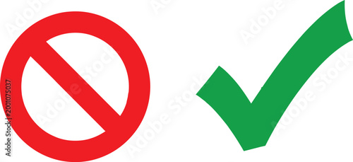 Red no and green yes signs Vector
