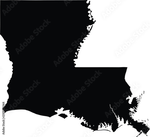 Bild auf Leinwand Louisiana map black shape Vector