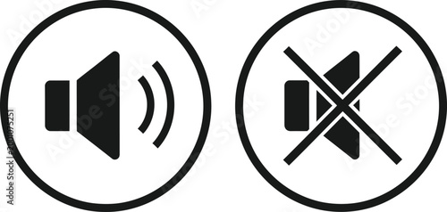 Sound and mute icons Vector