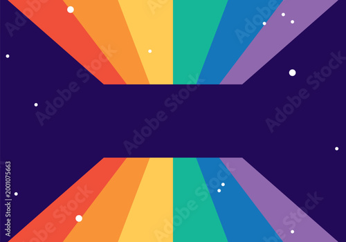 Abstract LGBTQ pride background with waving rainbow ribbon. Minimalist horizontal banner with flowing inclusive flag stripes on backdrop for pride month celebration and digital design