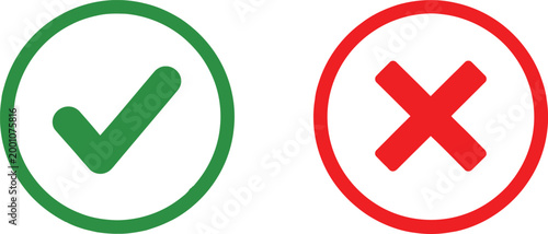 Check mark and cross icon Vector