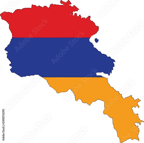 Armenia map with flag Vector
