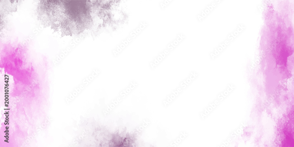 Fototapeta premium Abstract watercolor splashes in vibrant pink and subtle purple on a clean white background for creative design and artistic backgrounds