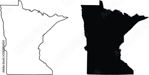Minnesota state map shape Vector
