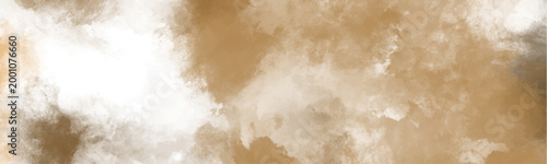 Abstract watercolor texture background with earthy brown and white blended cloud-like formations for artistic design and creative projects