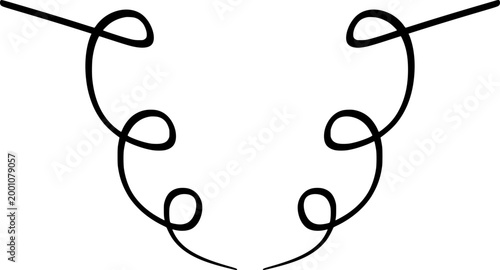 Minimalist Symmetrical Scribble Swirl Ornament 