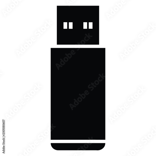 Usb flash drive icon portable data storage memory stick digital computer hardware vector art.
