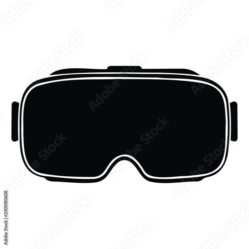 Virtual reality headset vector illustration modern digital gadget for immersive gaming experience.