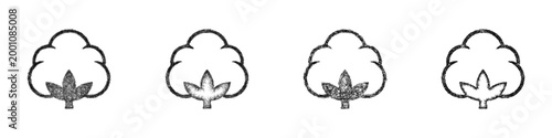 Sketch cotton fabric icon design set