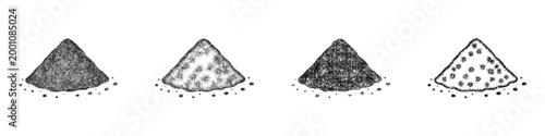 Sketch sand material icon design set
