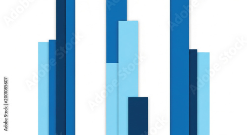 Blue bar chart, vector graph, business infographic, data visualization