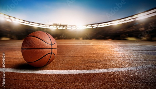 basketball on the court