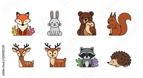 Cartoon forest animals illustration